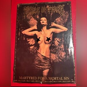 Rare Vintage Cradle Of Filth Poster Martyred Mortal Sin 1997 24x36 UK Edition
